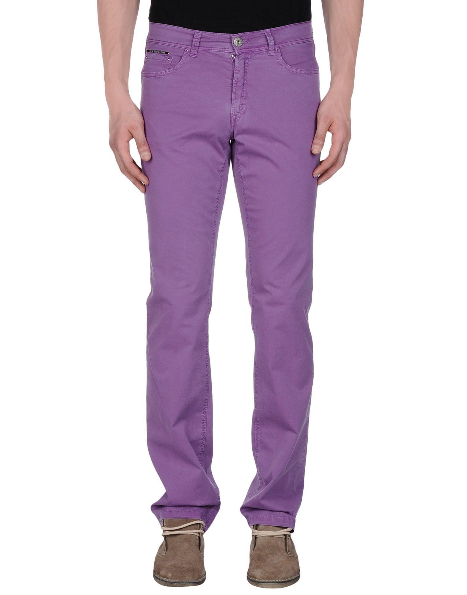 Pantalone modello jeans viola
